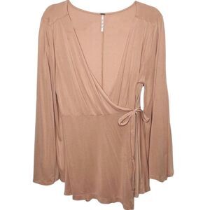 FREE PEOPLE Dynasty Bell Sleeve True Wrap Long Sleeve.
